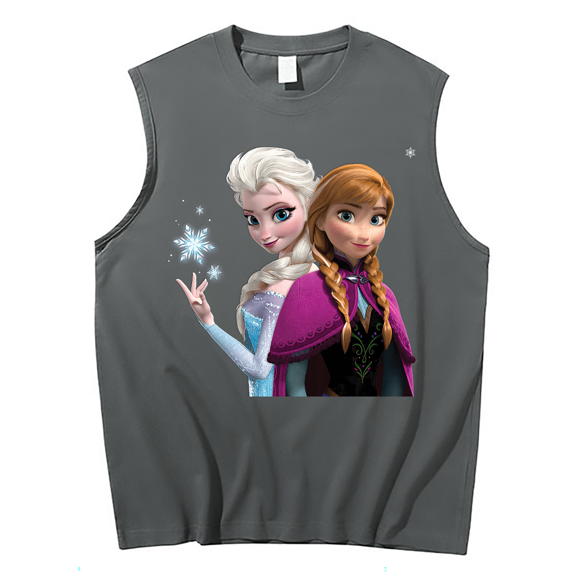 （画像用） アナと雪の女王 アンナ エルサ Frozen Anna Elsa コットン100％タンクトップ（フロントプリント）